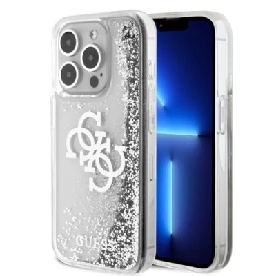 Abbildung von CG MOBILE Guess Liquid Glitter Hülle für iPhone 15 Pro (Silber)