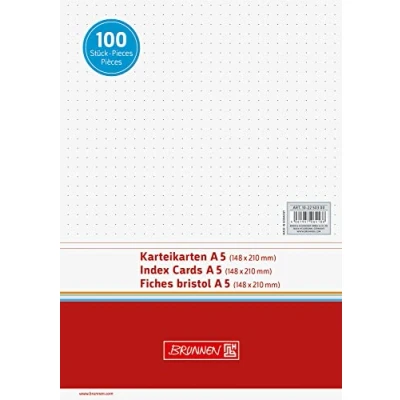 Abbildung von BRUNNEN Karteikarten 10 2250300 180 g/m² A5 quer dotted weiß