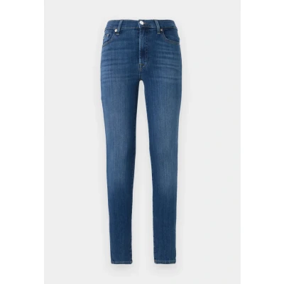 Abbildung von 7 for all mankind Damen Skinny Jeanshose HW, Blau (Mid Blue RL), W28/L30 (Größe: 28)