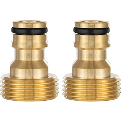Abbildung von Poppstar 2er Set Wasserhahn Schlauchadapter 3/4 Zoll Außengewinde mit Steckkupplung (kompatibel Gardena Stecksystem)