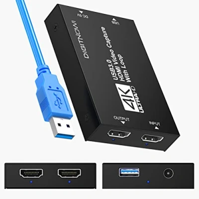 Abbildung von DIGITNOW!Videoaufahmekarte Game Capture Card für 4K HDMI Input Passthrough mit Output 1080P 60FPS Loop Out Live Streaming PS4, Xbox One&amp;Xbox 360 und Mehr,Zero Latency