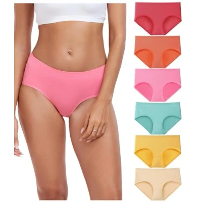 Abbildung von wirarpa Unterhosen Damen Baumwolle Bequeme Unterwäsche Frauen Slips Atmungsaktiv Pantys 6er Pack Mehrfarbig Größe XL