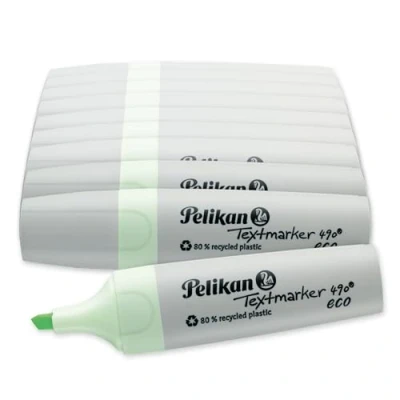Abbildung von Pelikan Textmarker 490 eco, Pastell Grün, 10 Stück in Faltschachtel
