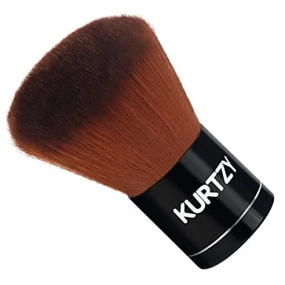 Abbildung von Kurtzy Kabuki Pinsel für Make Up &amp; Grundierung 7cm Synthetischer Flüssigpuder, Rouge Cremekosmetik Premium Kosmetik zum Mischen Tupfen von Mineralpuder
