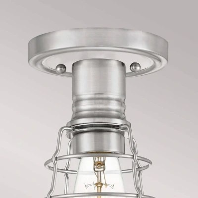 Abbildung von Quoizel QZ Mixon SF BN Deckenleuchte E27 40W Stahl; gebürstetes Nickel L:13.5cm B:14.5cm Ø14.5cm dimmbar
