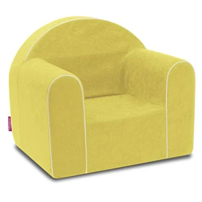 Abbildung von Mini Kindersessel Kinder Babysessel Baby Sessel Sofa Kinderstuhl Stuhl Schaumstoff Umweltfreundlich (Gelb)
