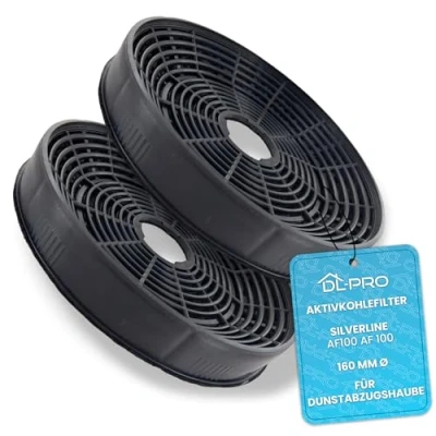 Abbildung von DL pro 2 x Aktivkohlefilter 160mmØ passend für Silverline AF100 AF 100 Filter Dunstabzugshaube Abzugshaube