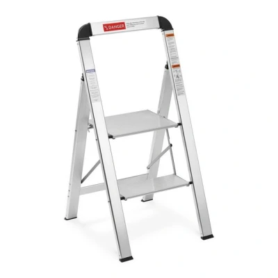 Abbildung von Navaris Trittleiter Klappbare Aluminium Leiter 2 Stufen, bis 150kg belastbar (1 St)