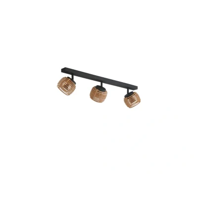 Abbildung von Lindby Deckenleuchte Ediz, 3 flammig, GU10, Holz, 73 cm lang