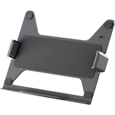 Abbildung von goobay Deluxe Laptophalterung für Monitore von 11,6 bis 17,3 Zoll (29 44 cm), max. 9 kg, zur Montage an eine Monitorhalterung, VESA 75/100mm, schwarz,70818