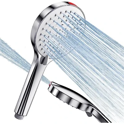 Abbildung von Duschkopf Wassersparend 9L/Min Sparduschkopf Duschbrause SREWOHS Wassersparender Hochdruck Duschköpfe 125mm 5 Strahlmodi Handbrause mit Power Wäsche zum Reinigen von Wannen, Haustieren