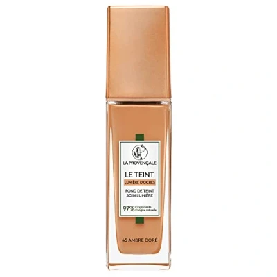 Abbildung von La Provençale Le Foundation Pflegeleicht 97% Inhaltsstoffe natürlichen Ursprungs mittlere Deckkraft für alle Hauttypen mit Bio Olivenöl AOP Provence Farbton 45 Bernstein Gold 30 ml