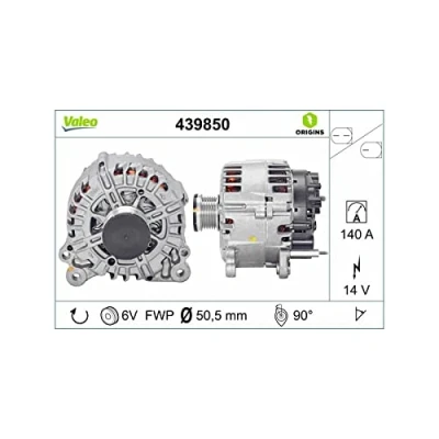 Abbildung von VALEO 439850 Lichtmaschine 14V 140A VOLKSWAGEN: GOLF 7 Schrägheck, 6, Touran I, AUDI: A3 Sportback, A1 Sportback
