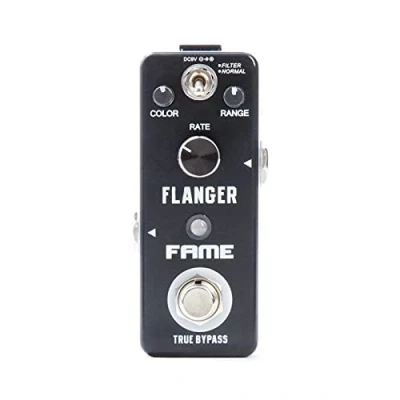 Abbildung von FAME Musikinstrumentenpedal, (LEF 312 Flanger Kompaktes Modulations Effektgerät für Gitarren True Bypass Regler Color Range und Rate 45x48x95mm 240g, Effekte, Modulationseffekte), LEF Flanger, Effektgerät,