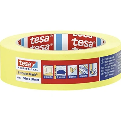 Abbildung von 5 x Tesa Präzisionskrepp Plus 4334 30mm 50m gelb