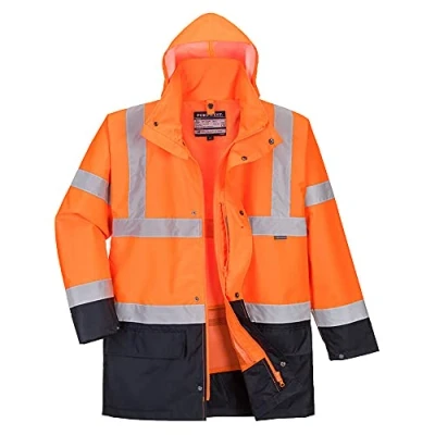 Abbildung von Portwest Winter Warnschutz Jacke 5 in 1, Größe: 4XL, Farbe: Orange/Marine, S766ONR4XL
