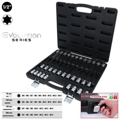 Abbildung von KS TOOLS 911.4520 Kraft Stecknuss 12,5 (1/2&quot;)mm (Zoll) Innenkeilprofil (Ribe CV)