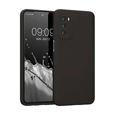 Abbildung von kwmobile Hülle kompatibel mit Motorola Moto G52 / G82 5G Silikon Handy Case Handyhülle weiche Oberfläche kabelloses Laden Schwarz