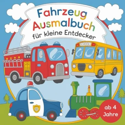 Abbildung von Mein erstes Malbuch: 25 coole verschiedene Fahrzeuge zum Ausmalen für Kinder ab 4 Jahren!