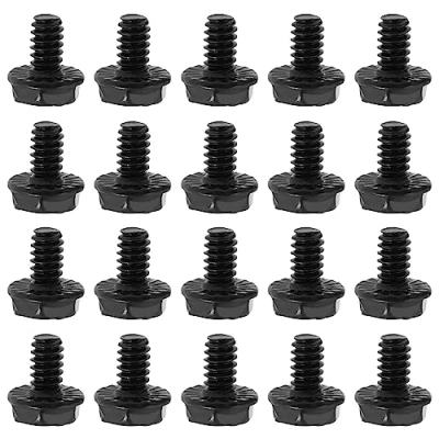 Abbildung von Create idea 100 Stück Gezahnte Sechskantschrauben 6/32 Schrauben Motherboard Befestigungsschrauben Festplatten PC Gehäuseschrauben Computer Zubehör Schwarz