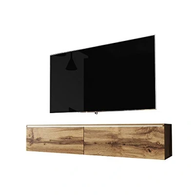 Abbildung von Selsey Kane TV Lowboard Schrank hängend/stehend 140 cm (Wotan Eiche mit LED)