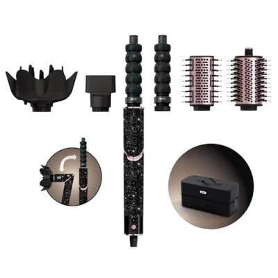 Abbildung von Shark Multihaarstyler FlexStyle 5 in 1 Haarstyler und trockner Black Diamond HD446JBEU, Mit einer Drehung vom leistungsstarken Haartrockner zum Styler