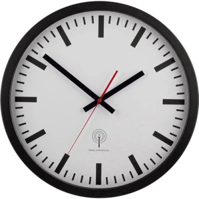 Abbildung von EUROTIME 56862 Funk Wanduhr 40 cm Schwarz