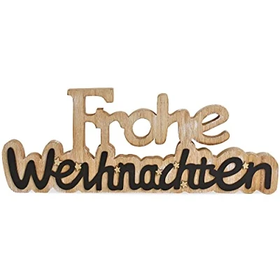 Abbildung von matches21 3D Schriftzug Frohe Weihnachten Dekoaufsteller Weihnachtsdeko Holzdeko Buchstaben Holz schwarz 1 STK 40x15 cm