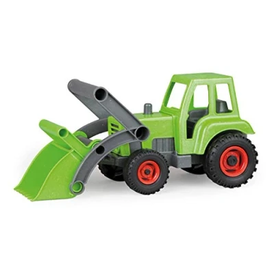 Abbildung von Lena 04213 EcoActives Traktor mit Frontlader, Nutzfahrzeug ca. 35 cm, robuster grüner Trecker Schaufel, natürlicher Holzgeruch durch ökologischen Holzanteil, Spielfahrzeug für Kinder ab 2 Jahre