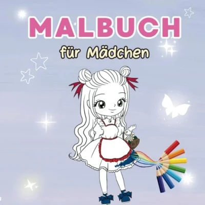 Abbildung von Manga Malbuch Mädchen ab 8 Jahre 30 Motive zum Ausmalen.: 1 seitig bedruckt