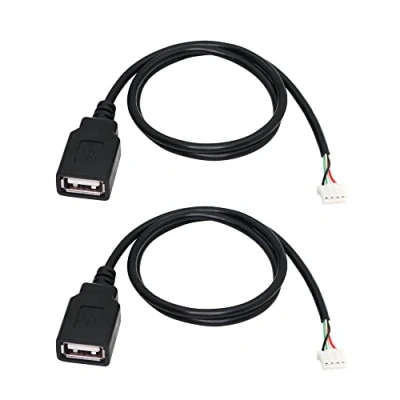 Abbildung von RIIEYOCA USB Header zu Kabel, 2.0 A Buchse auf Mainboard 4pin Header, Dupont Adapterkabel, 50 cm