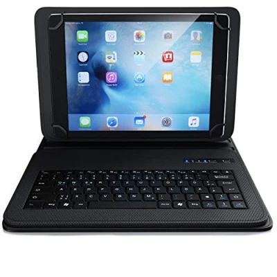 Abbildung von CSL Bluetooth Tastatur mit Schutzhülle für 9 12 Zoll Tablets magnetische Befestigung Lightweight Design Multimedia Funktionstasten QWERTZ Layout