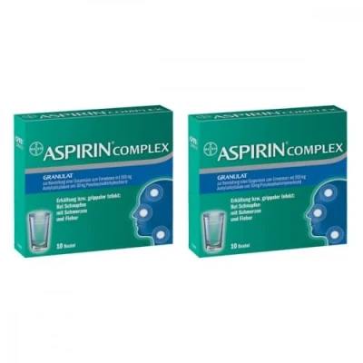 Abbildung von Aspirin Complex schnelle Hilfe bei Erkältung und grippalem Infekt Schnupfen, Schmerzen Fieber 2 x 10 Beutel