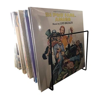 Abbildung von 7even Schallplatten Ständer schwarz / Vinyl Records LP Tisch Rack Plattenspieler