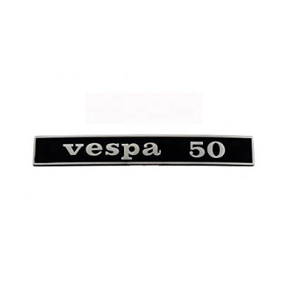 Abbildung von Emblem/Schriftzug &#039; Vespa 50 für V50 Modelle 2 Pins 132x17mm Lochabstand 110mm