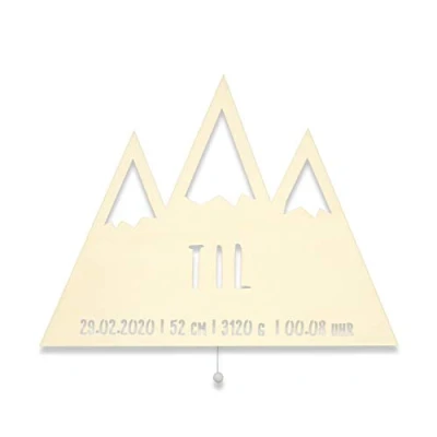 Abbildung von Nachtlicht Dekolampe Nachtleuchte Bela die Bergwelt Kinderzimmer Lampe/Tauf Geschenk oder zur Geburt/Personalisiert mit Wunsch Name für Mädchen Jungen Schlummerlich Berg [Energieklasse A++]