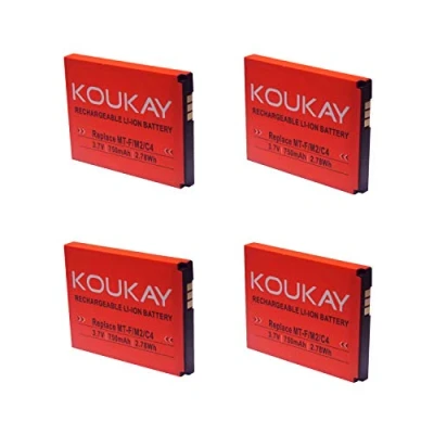 Abbildung von Koukay 4X Akku für AVM Fritz!Fon MT F M2 C4 C5 312BAT016 312BAT006 FritzFon DECT MTF mit 750mAh