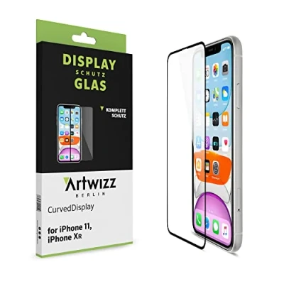 Abbildung von Artwizz CurvedDisplay Schutzglas kompatibel mit [iPhone 11 / XR] Displayschutz aus Sicherheitsglas 100% Display Abdeckung, 9H Härte
