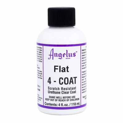 Abbildung von Angelus Flat 4 Coat, Schutzlack für Leder, Plastik, Holz, sehr matt, 118 ml