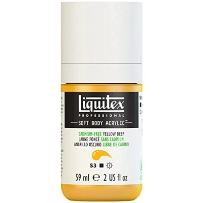 Abbildung von Liquitex 1959891 Professional Acrylfarbe Soft Body Künstlerfarbe in cremiger deckender Konsistenz, hohe Pigmentierung, lichtecht &amp; alterungsbeständig, 59ml Flasche Kadmiumfrei Gelb Dunkel
