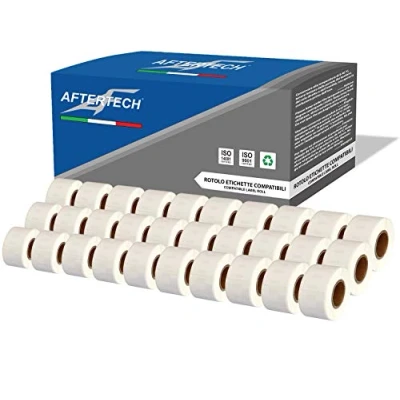 Abbildung von Aftertech 30x 99010 28x89mm Rollen kompatible Klebeetiketten (130 Etiketten/Rolle = 3900 insgesamt) für Dymo LabelWriter Seiko SLP Etikettiermaschinen Drucker S0722370 30x99010