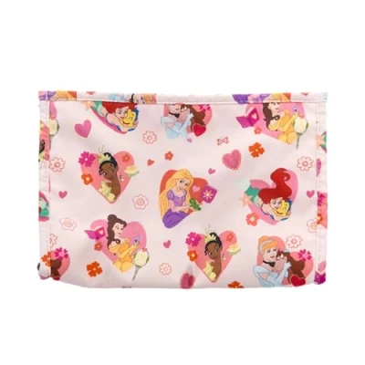 Abbildung von Disney Prinzessinnen Kulturbeutel Arielle Belle Rapunzel Aschenputtel Tiana Reißverschluss Offizielles Produkt