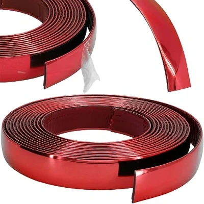 Abbildung von RECAMBO Zierleiste Rot metallic Vielseitig, Flexibel &amp; Selbstklebend 25mm x 5m