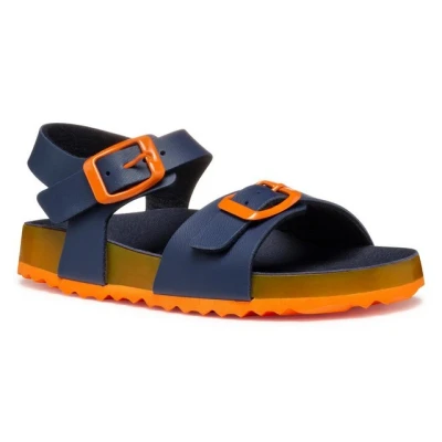 Abbildung von Geox Ghita BOY Riemensandalette für Kinder, Größe: 34, Navy/orange Schuhe