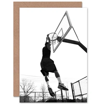 Abbildung von Wee Blue Coo Basketball Hoop Slam Dunk Sport Birthday Sealed Greeting Card Plus Envelope Blank inside