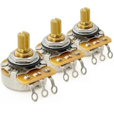 Abbildung von CTS 450G A250K Pots Messing Short Split Shaft 1/4 Zoll 10% Audio Taper Potentiometer für E Gitarre Bass (3er Set)