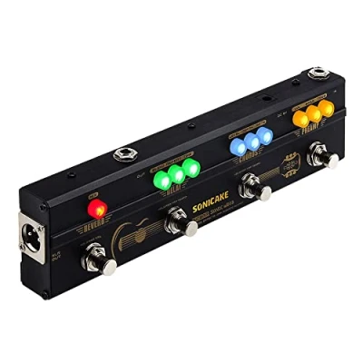 Abbildung von SONICAKE Multi Effektpedal Gitarre Akustikgitarre DI Box Preamp Chorus Delay Reverb Pedal mit XLR Ausgang Sonic Wood