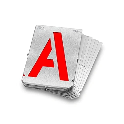 Abbildung von Schablonensatz mit Buchstaben A Z+&amp;amp 100mm Zeichenhöhe 27 Stück