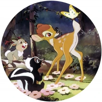 Abbildung von Komar Fototapete &quot;Bambi Butterfly&quot;, 125x125 cm (Breite x Höhe), rund und selbstklebend
