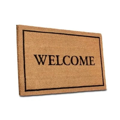 Abbildung von Villeroy &amp; Boch Fußmatte &quot;Caroline Welcome&quot;, rechteckig, Robust, Innen, Außen, Schmutzabtreter, Wetterfest, Natur, Kokos